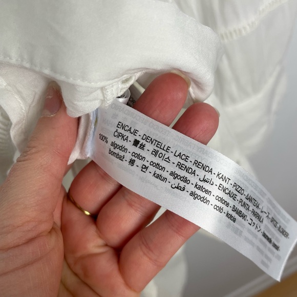 Zara lace embroidery semi sheer boho oversized blouse - Picture 5 of 10